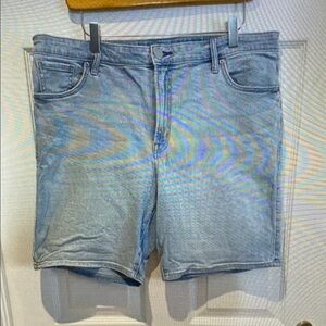 Women's Athletic Denim-Style Light Blue Shorts